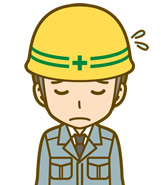 謝る作業員のイラスト